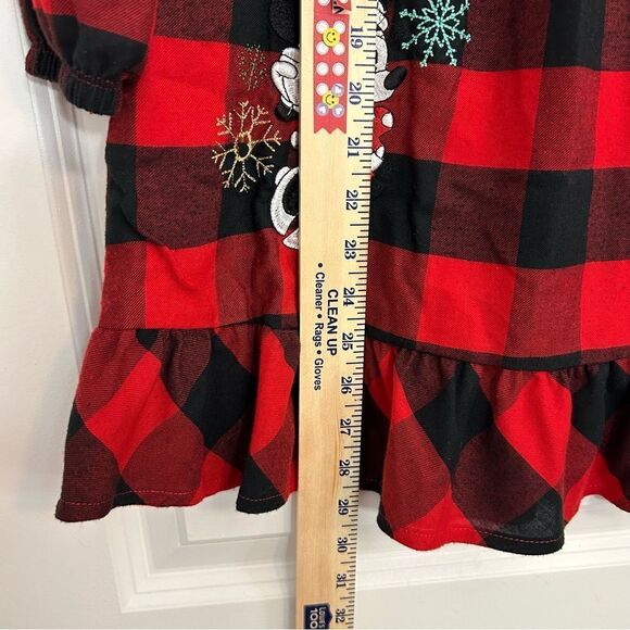 Disney Store Minnie Mouse Girl M Red Black Plaid Christmas Dress Holiday Festive - Picture 6 of 10